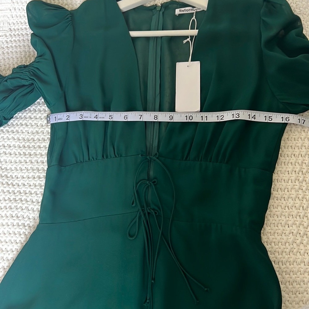 NWT Reformation Laurelei Emerald Mini Dress - Picture 11 of 13